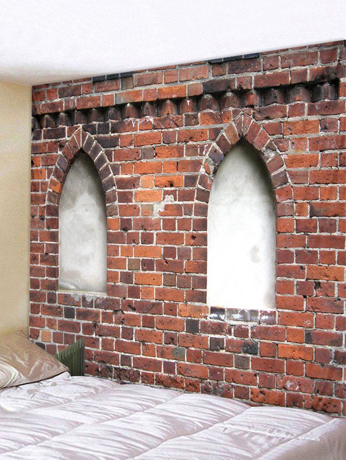 

Wall Hanging Art Brick Wall Print Waterproof Tapestry, Multi