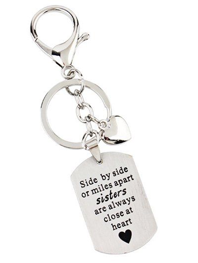 

Metal Label Decorative Key Chain, Silver