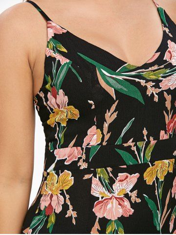 

Floral Casual Slip Dress, Black