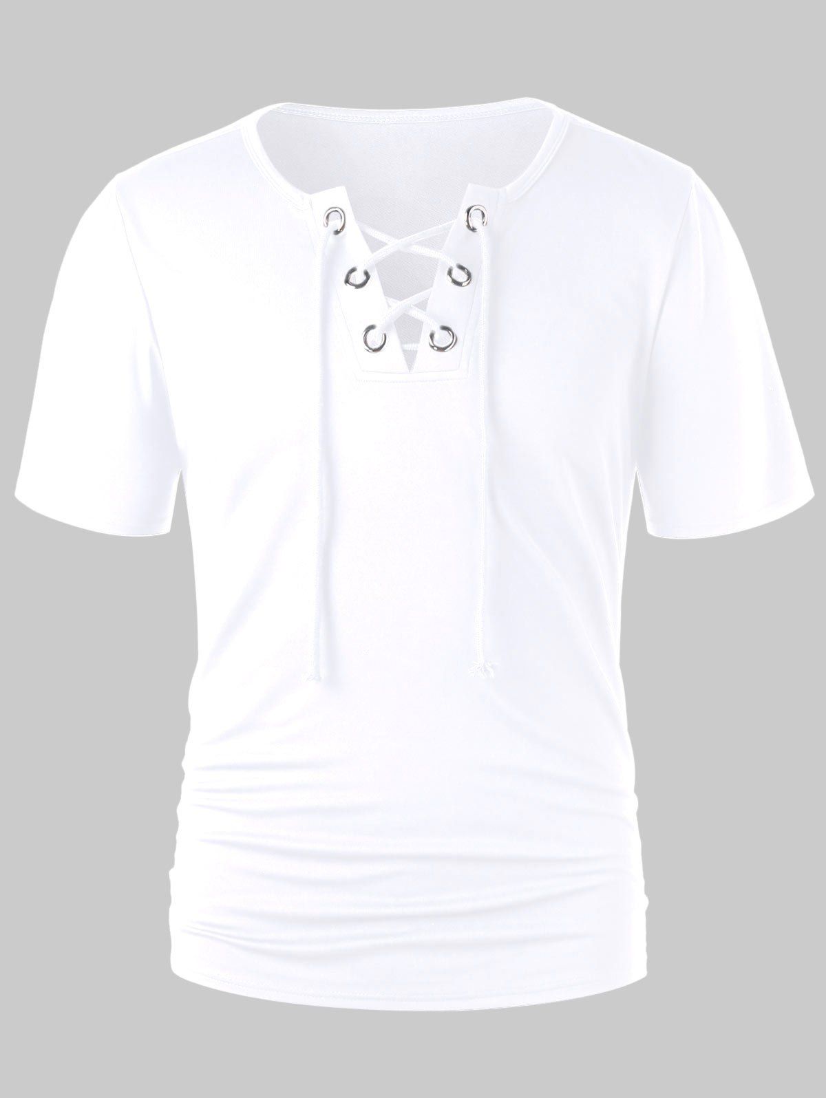 

Lace Up Short Sleeve T-shirt, White