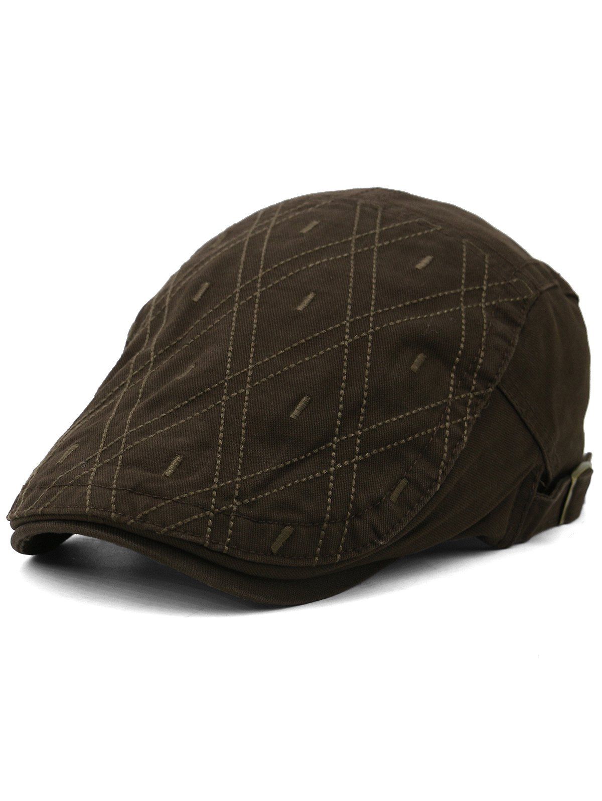 

Rhombus Embroidery Adjustable Jeff Hat, Coffee