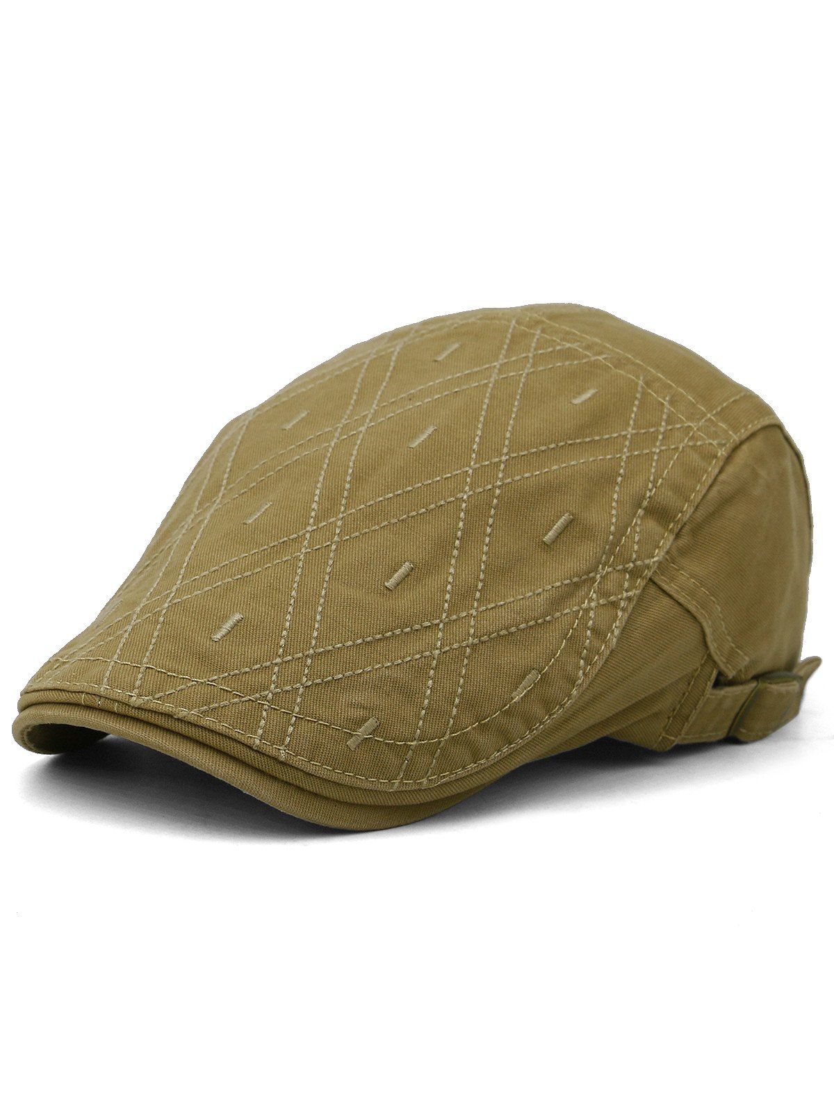 

Rhombus Embroidery Adjustable Jeff Hat, Dark khaki