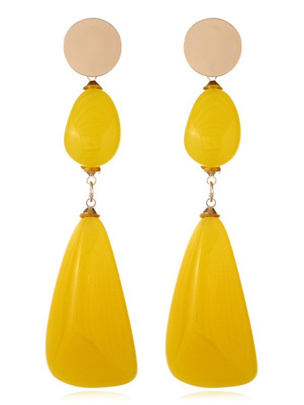 

Water Drop Design Hanging Drop Earrings, Yellow