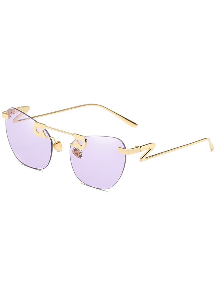 

Anti Fatigue Irregular Legs Frameless Sunglasses, Mauve