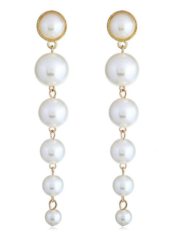 

Faux Pearl Decoration Dangle Earrings, White