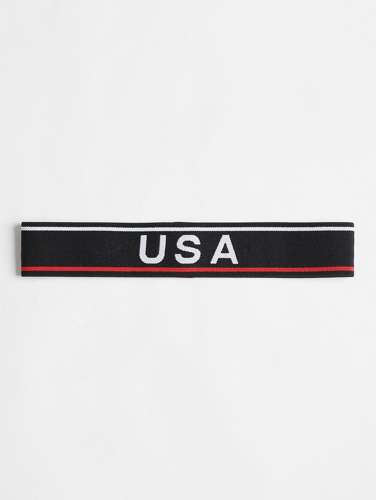 

USA Graphic Athletic Workout Sweat Headband, Black