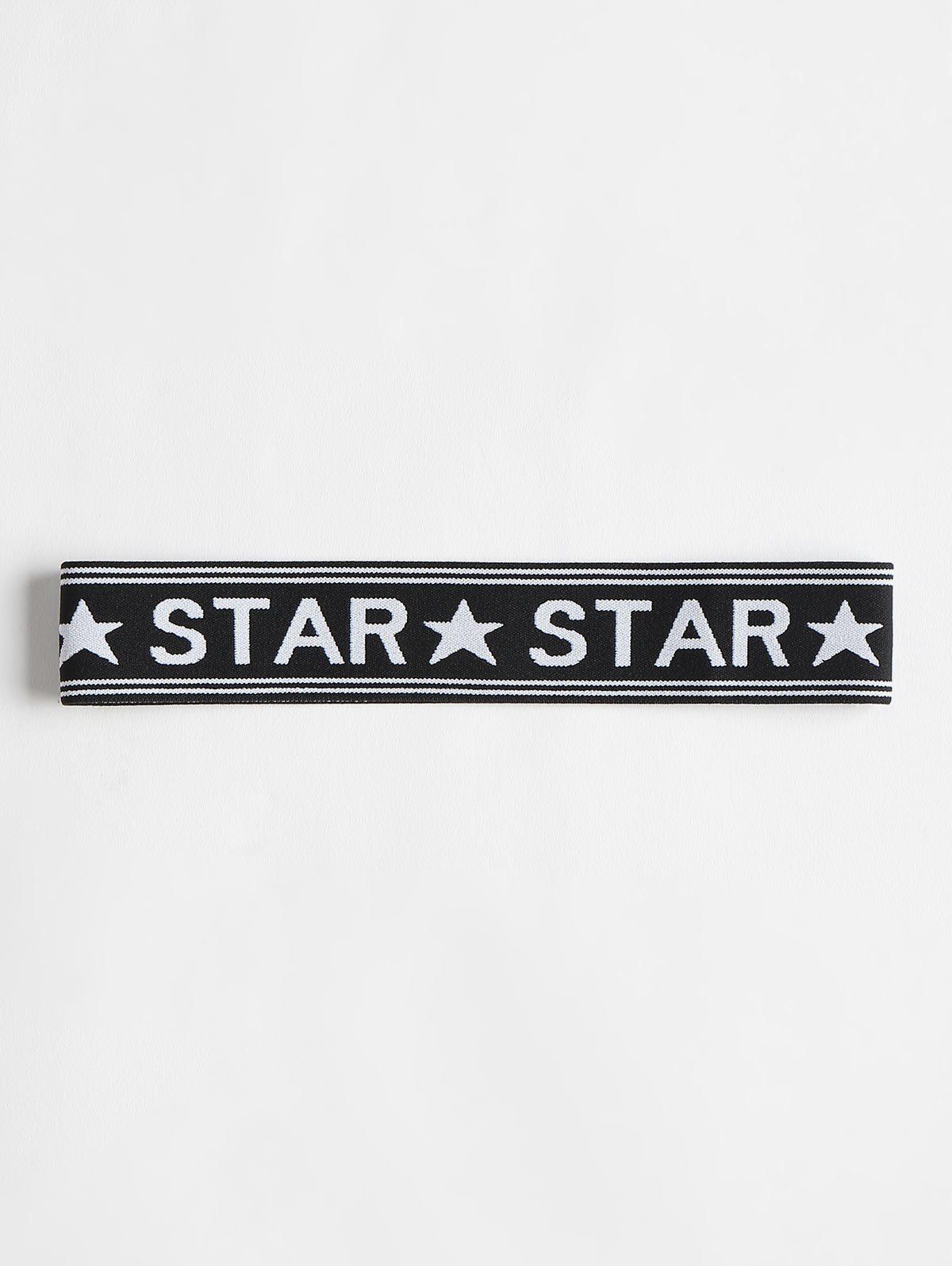 

Star Graphic Elastic Workout Headband, Black
