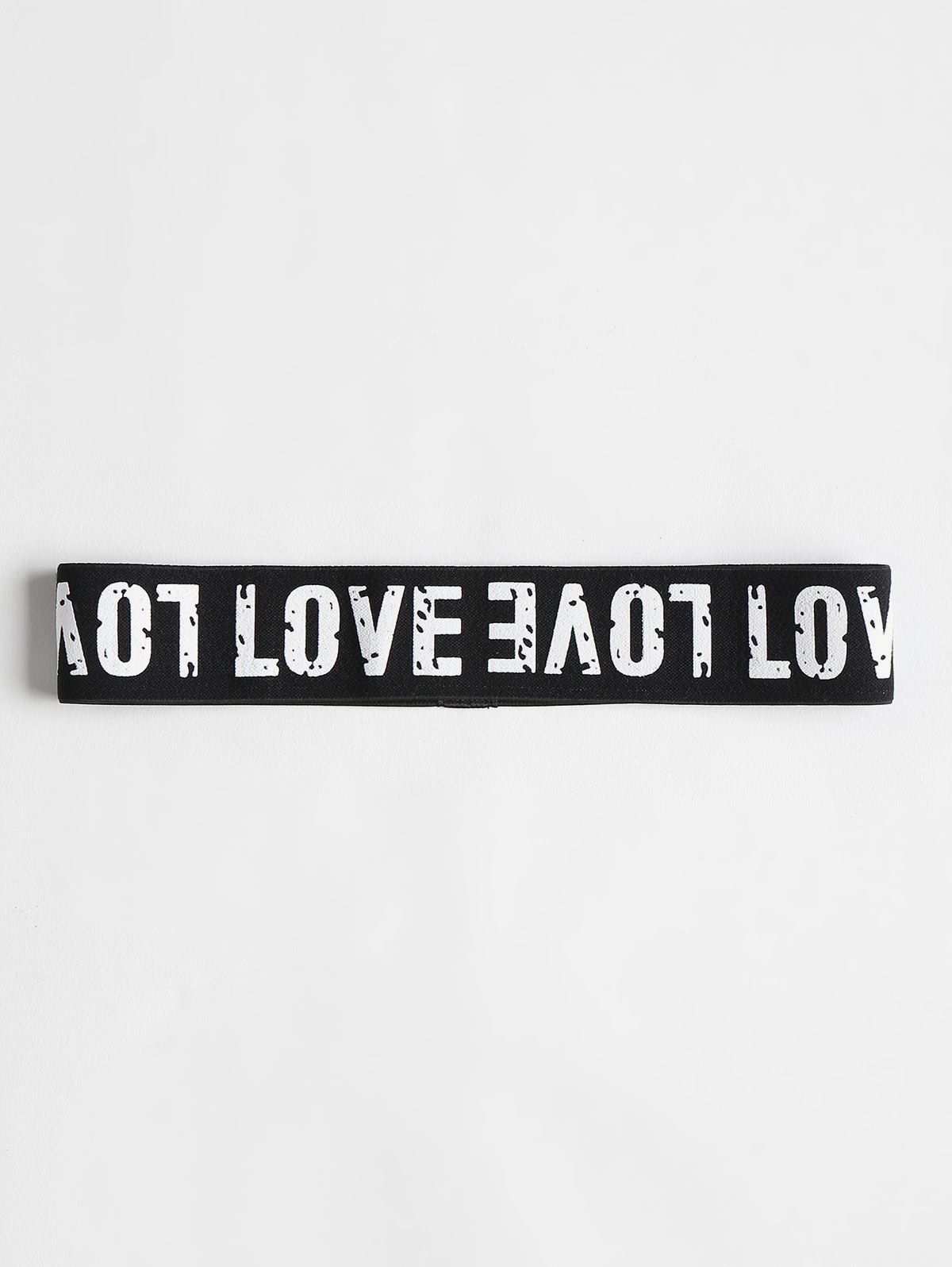 

Love Graphic Elastic Sports Workout Headband, Black