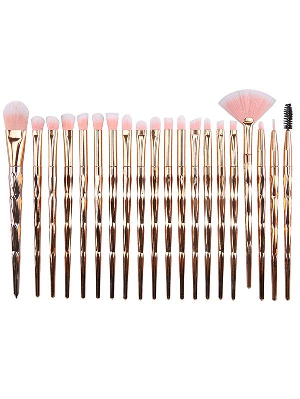 

Unique 20Pcs Evolving Color Handle Fiber Hair Eye Makeup Brush Kit, Multi-c
