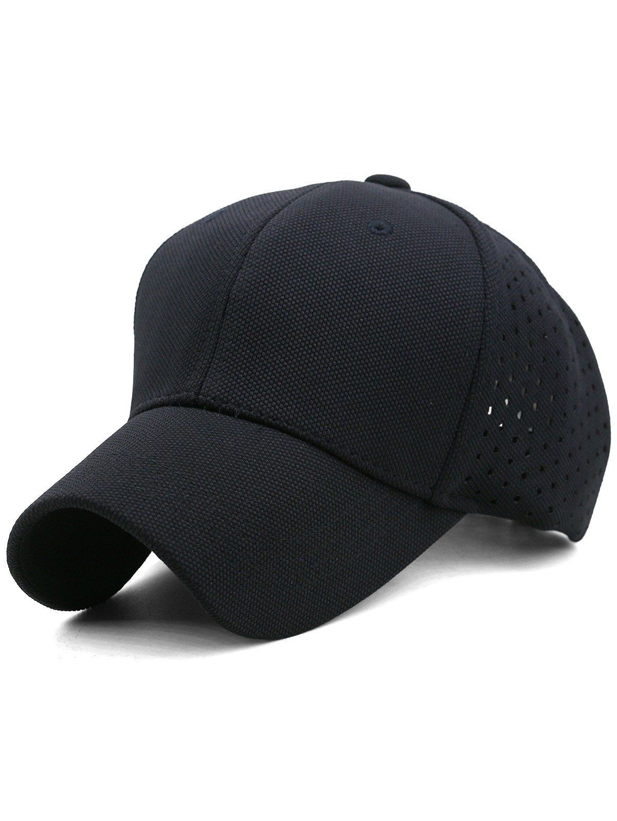 

Outdoor Solid Color Hollow Out Sun Hat, Black