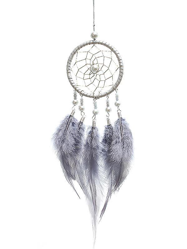 

Beads Decorations Feathers Hanging Dream Catcher, Gray cloud