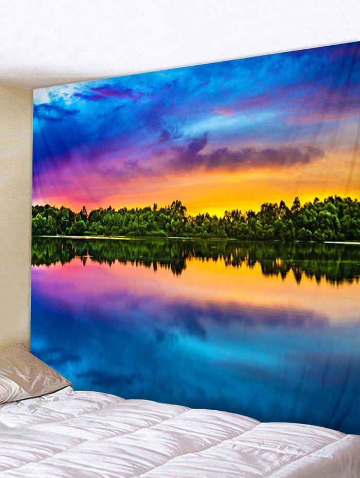 

Sky Tree Reflection Print Wall Art Tapestry, Multi