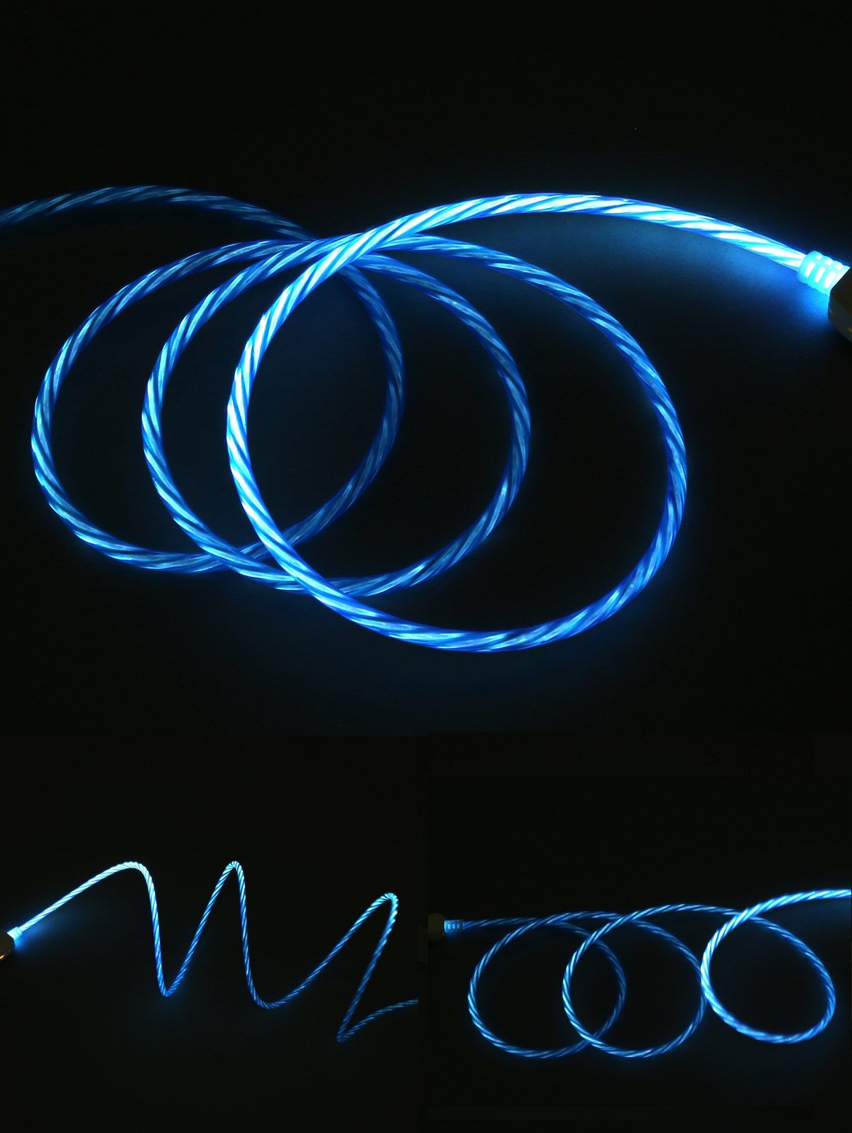 

Flowing LED Glow USB Charging iPhone Data Cable, Ocean blue