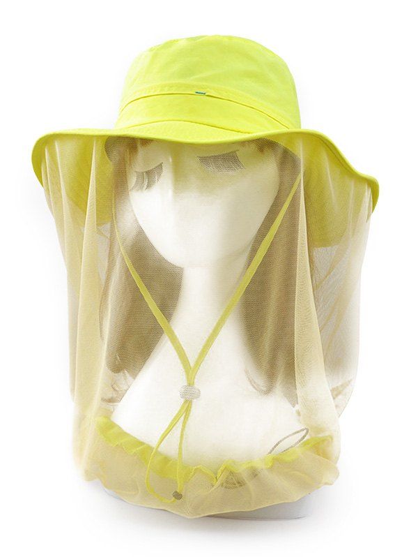 

Anti UV Wide Brim Mesh Bucket Hat, Yellow