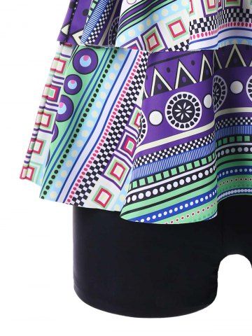 

Plus Size Empire Waist Layered Tankini, Purple amethyst