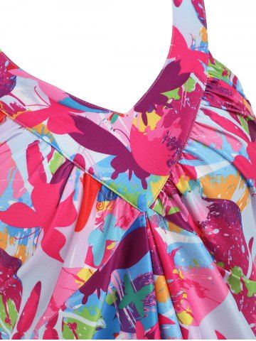 

Butterfly Print Back Cut Out Tank Top, Multi