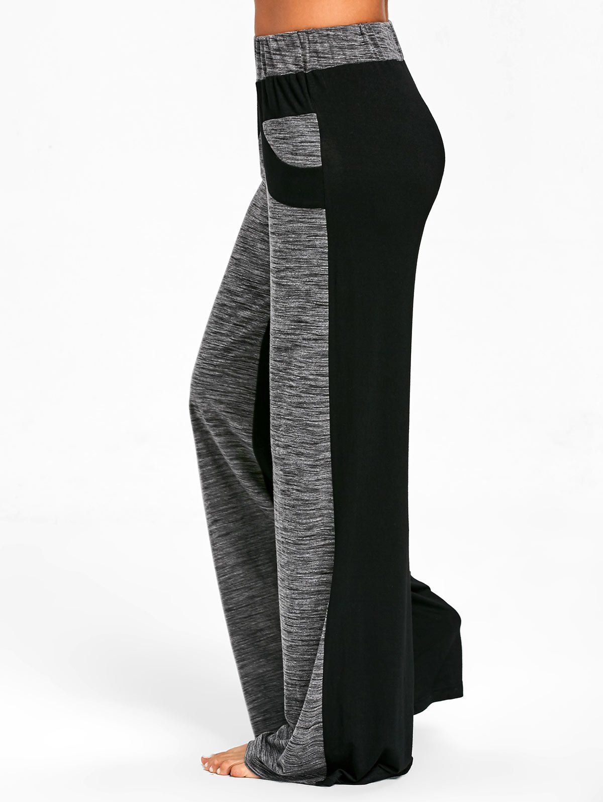 

Color Blocking Wide Leg Pants, Gray