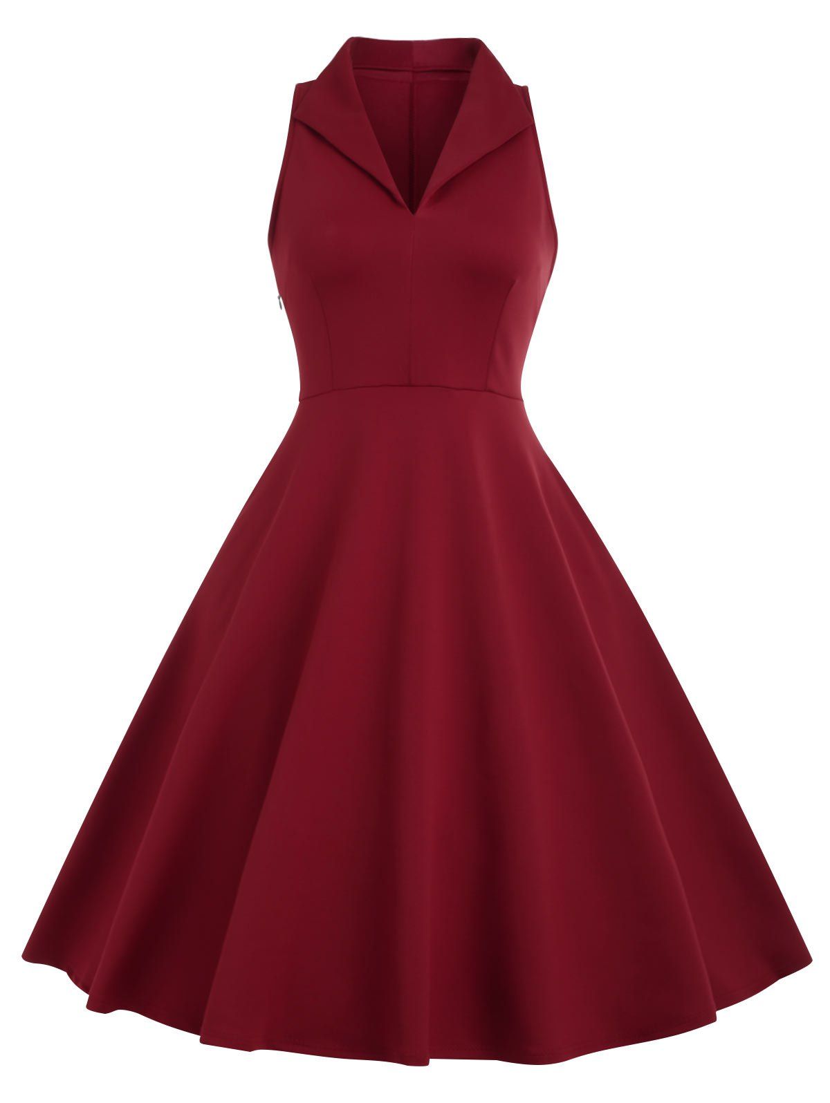 

Vintage Fit and Flare Dress, Red wine