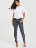 See Through Lace Panel Jeans -  