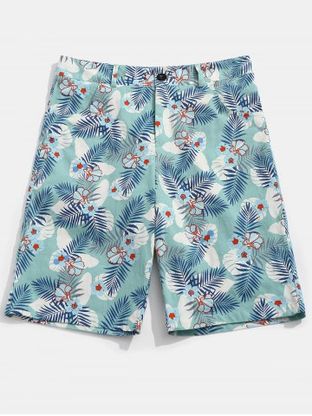 Flower Leaves Print Casual Shorts