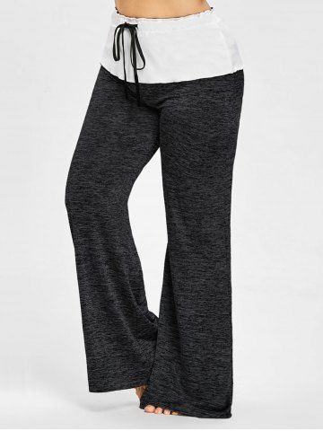 

Plus Size High Waist Wide Legged Pants, Dark gray