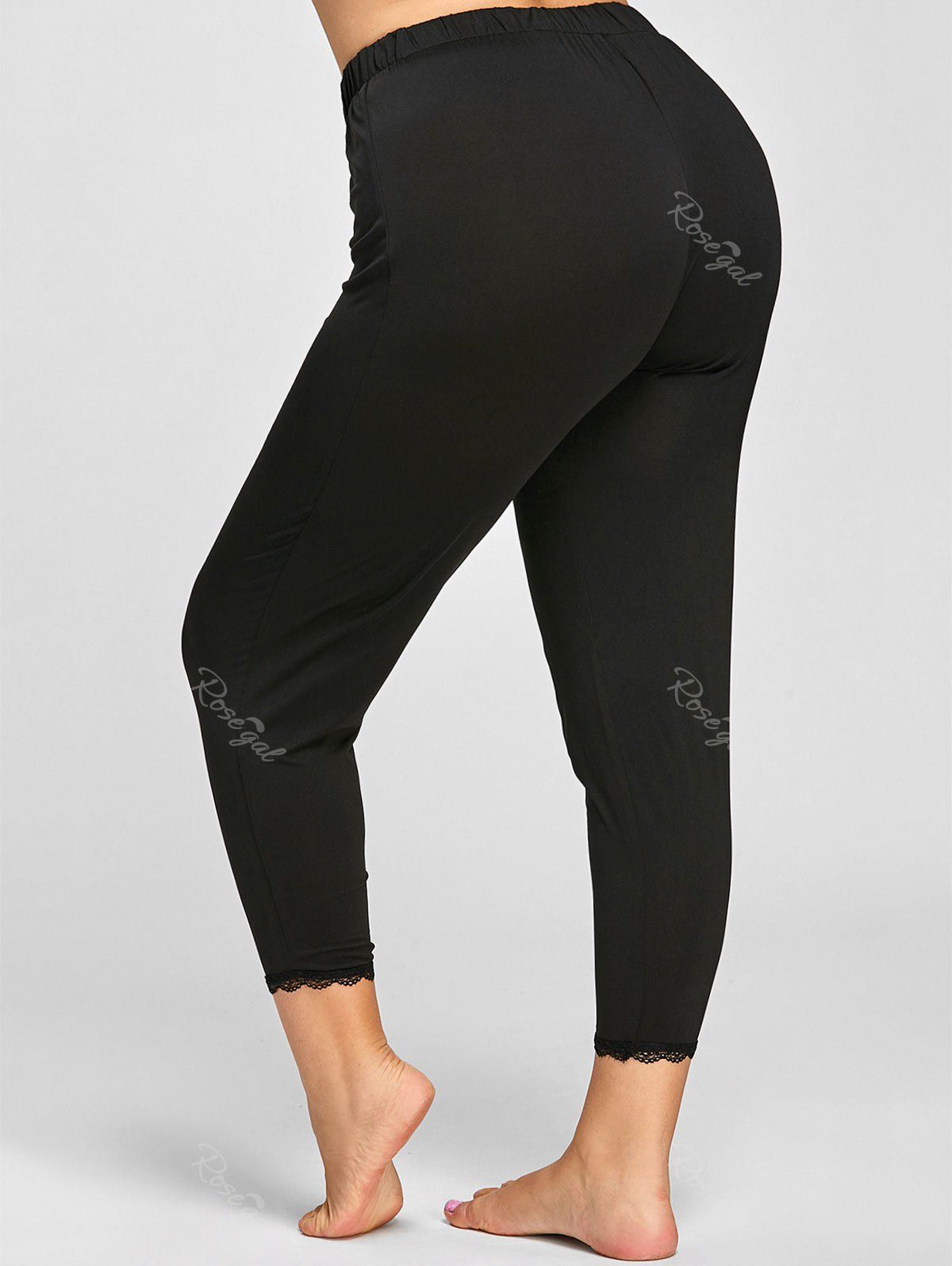 

Plus Size Lace Insert Leggings, Black