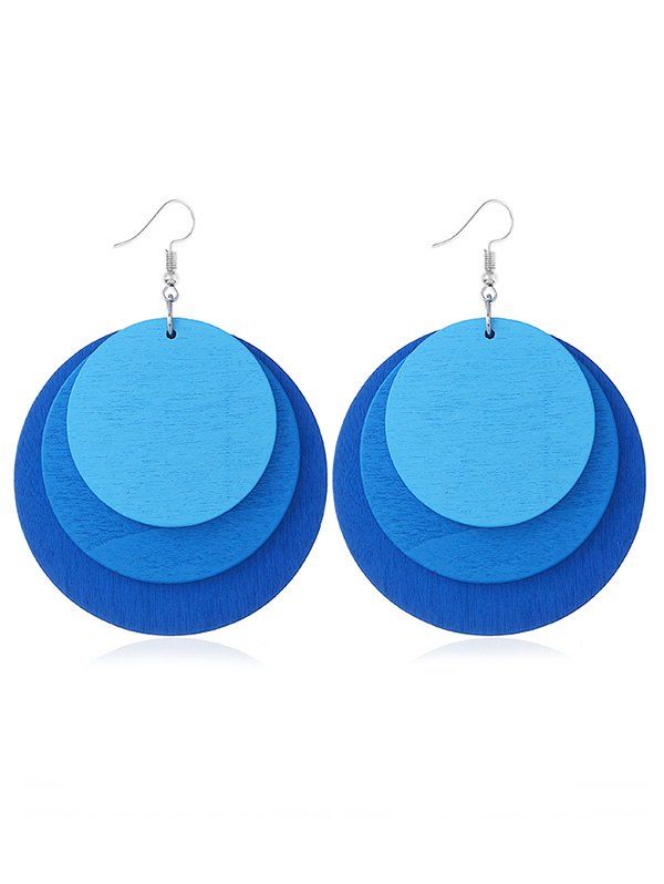 

Unique Multilayers Round Hook Earrings, Blue