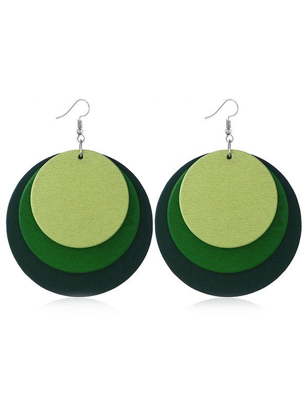 

Unique Multilayers Round Hook Earrings, Medium sea green