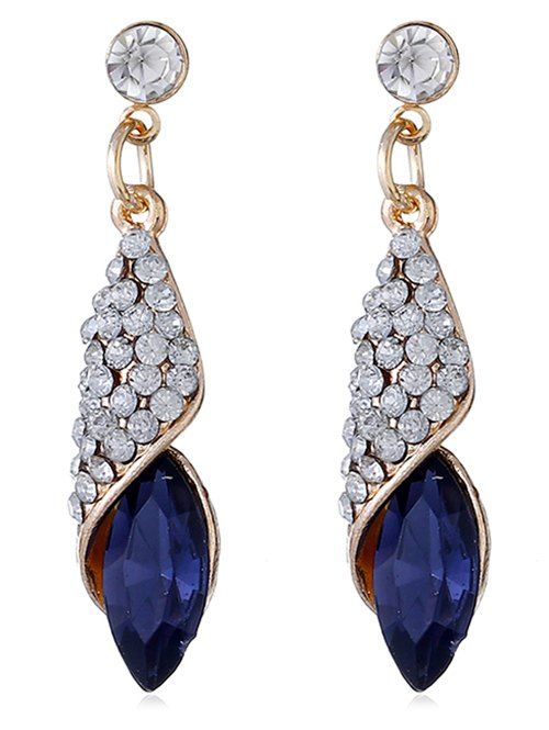 

Shiny Rhinestone Inlaid Wedding Party Earrings, Navy blue