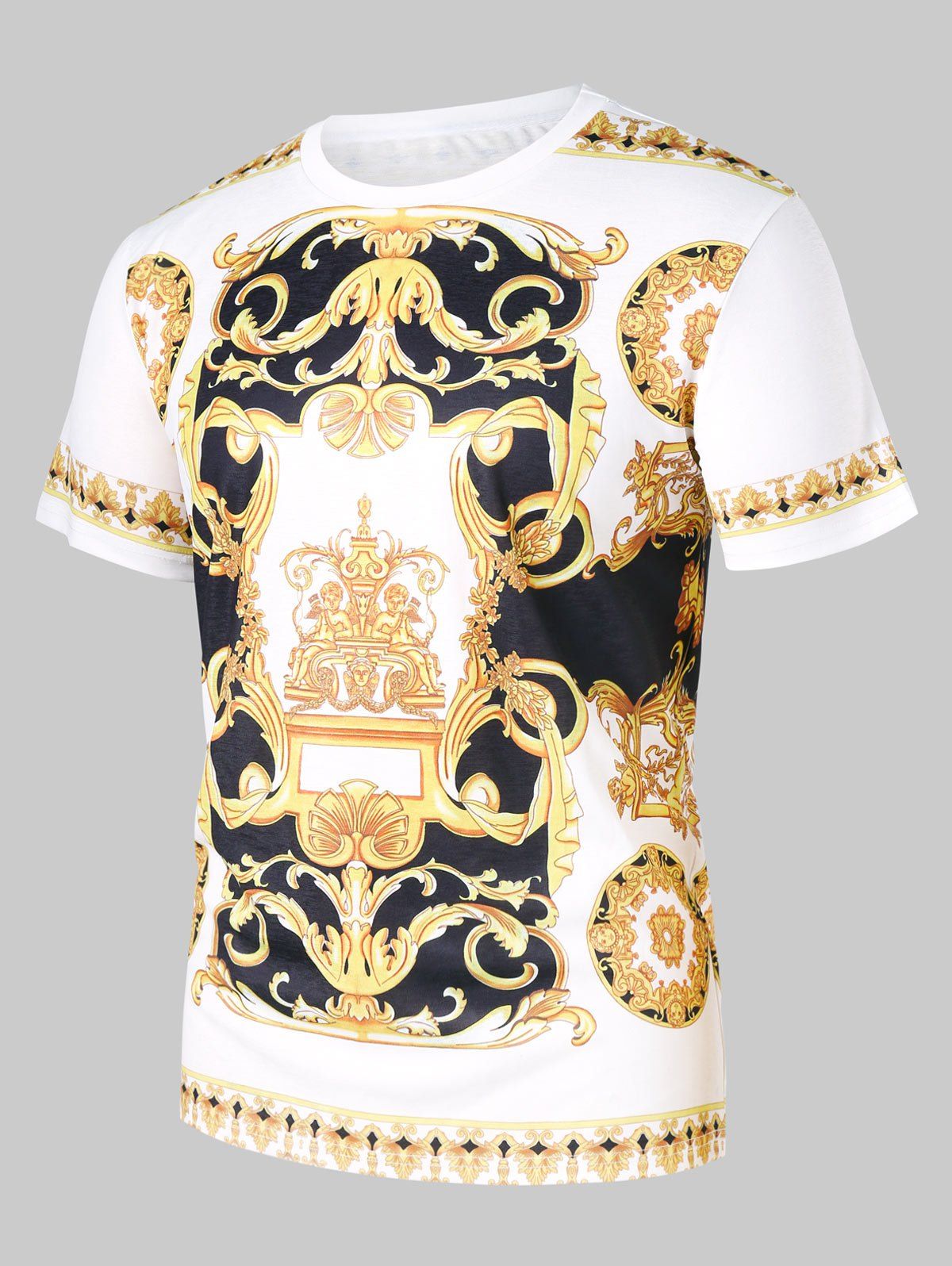 

Baroque Angel Print Short Sleeve T-shirt, White