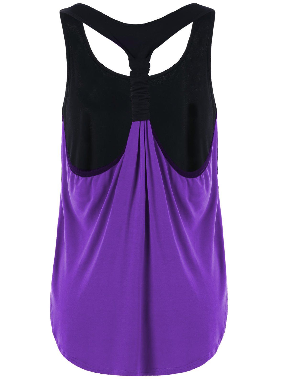 

Summer Two Tone Layered Tank Top, Purple