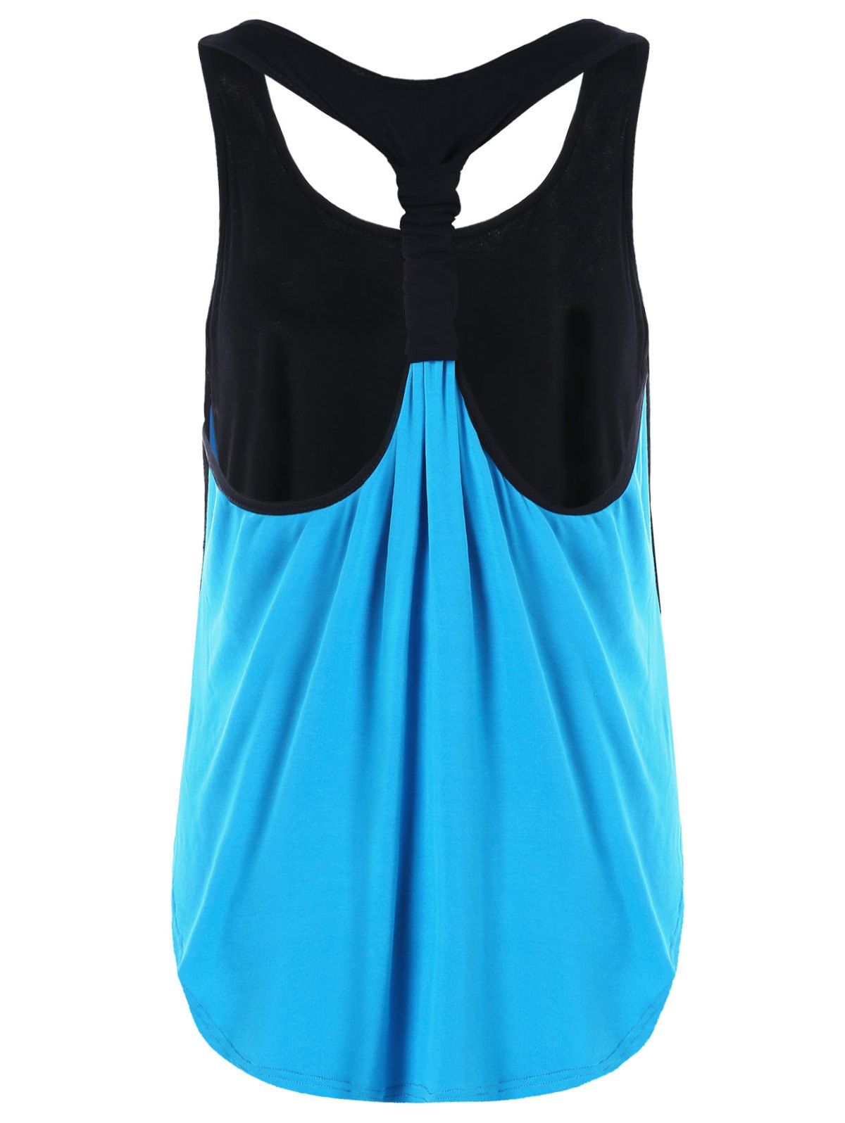 

Summer Two Tone Layered Tank Top, Butterfly blue