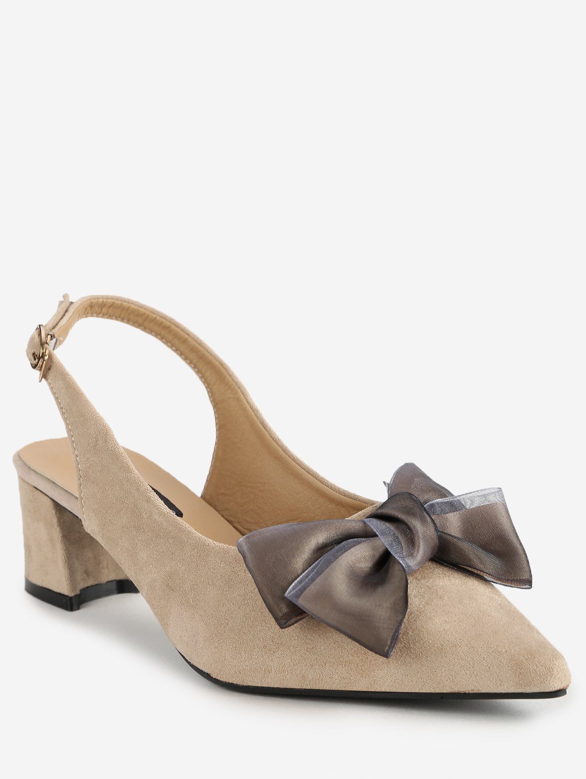 pointed toe slingback block heel