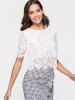 Short Sleeve Lace Blouse -  