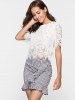 Short Sleeve Lace Blouse -  
