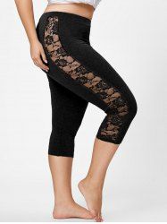 plus rosegal leggings mesh panel lace