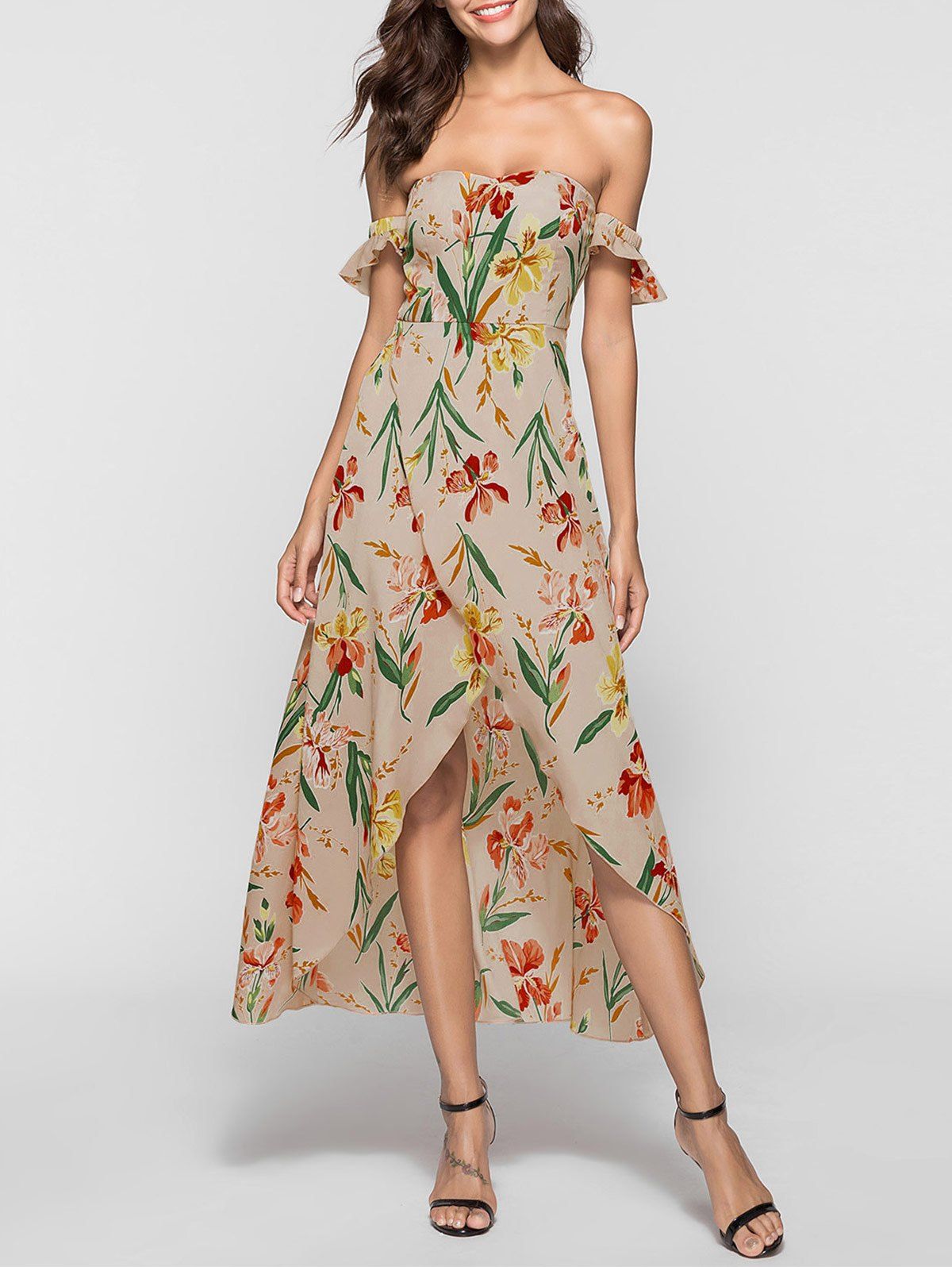strapless flowy dress