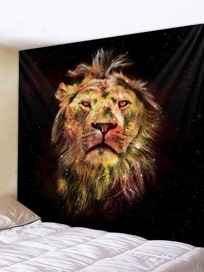 

Wall Hanging Art Galaxy Lion Print Tapestry, Multi