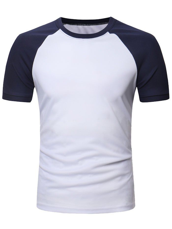 

Raglan Short Sleeve Contrast Tee, White