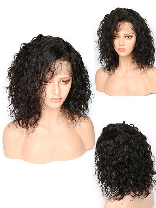 

Medium Side Bang Natural Wavy Synhtetic Lace Front Wig, Black