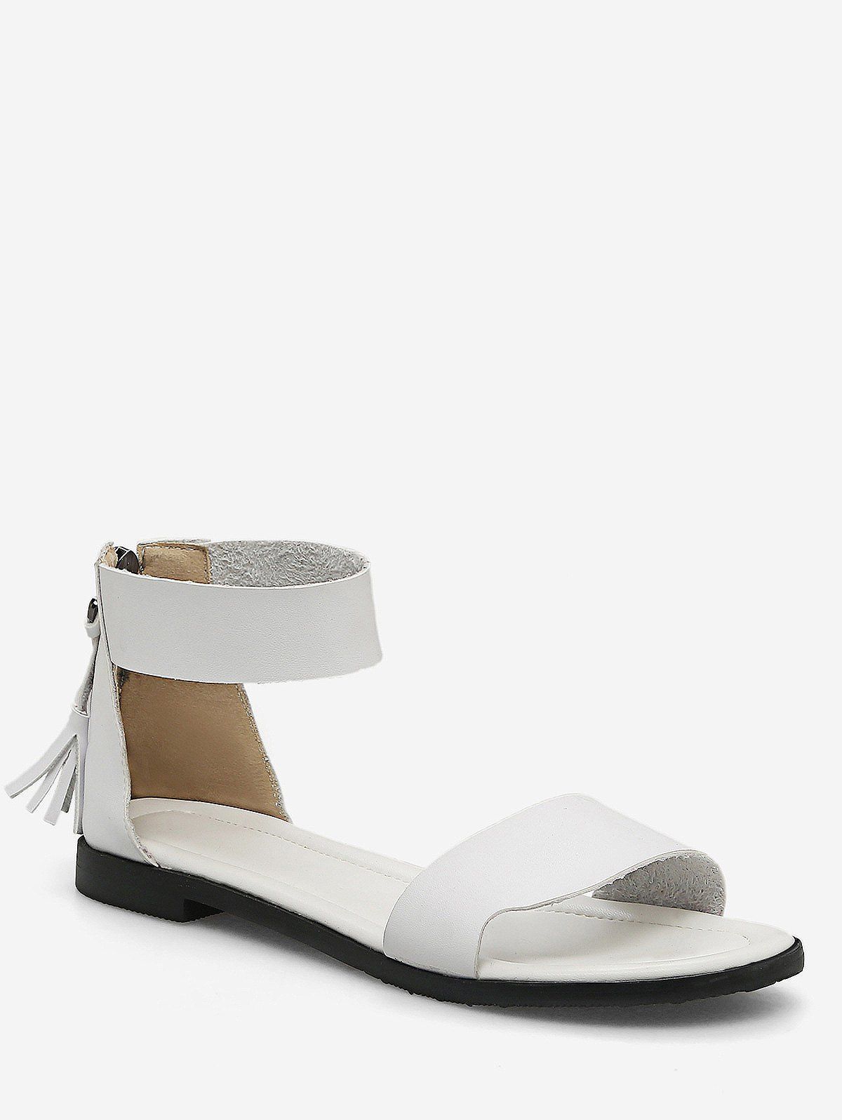 

Plus Size Ankle Strap Leisure Sandals, White