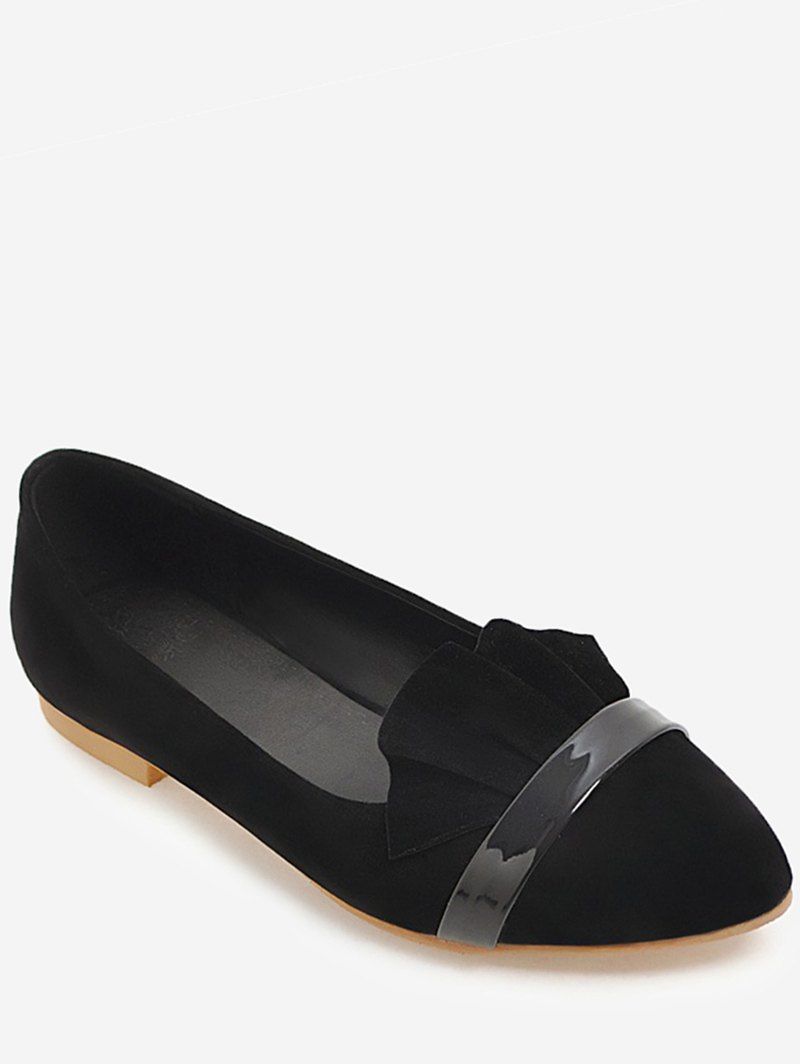 

Plus Size Slip On Casual Ruffles Flats, Black