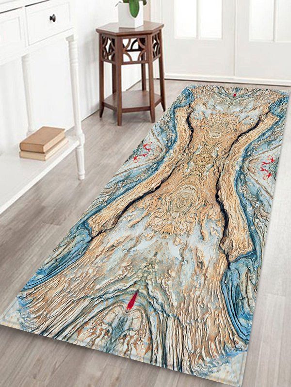 

Marble Grain Carve Print Home Decor Floor Mat, Multi