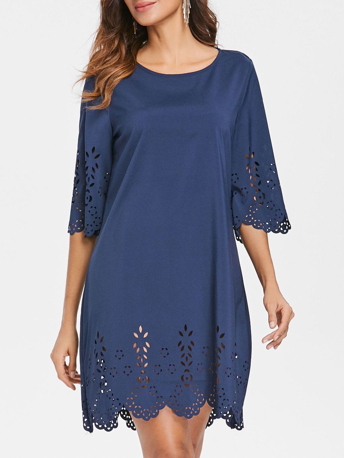 

Burn Out Brim Mini Dress, Midnight blue