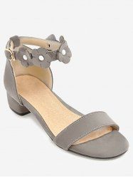 Plus Size Block Heel Floral Chic Prom Sandals -  