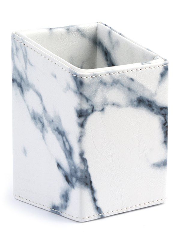 

Marble Printing Cosmetic Brush Holder, White