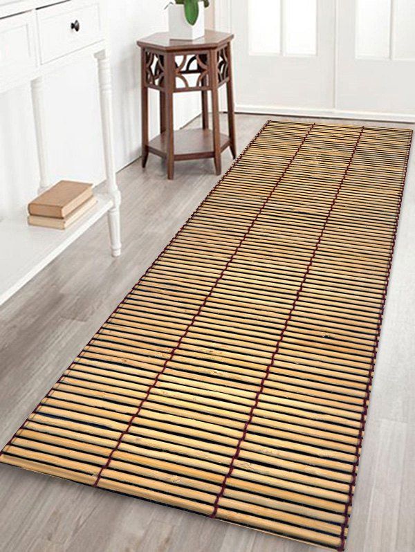 

Bamboo Mat Printed Anti-skid Indoor Outdoor Area Rug, Fall leaf brown