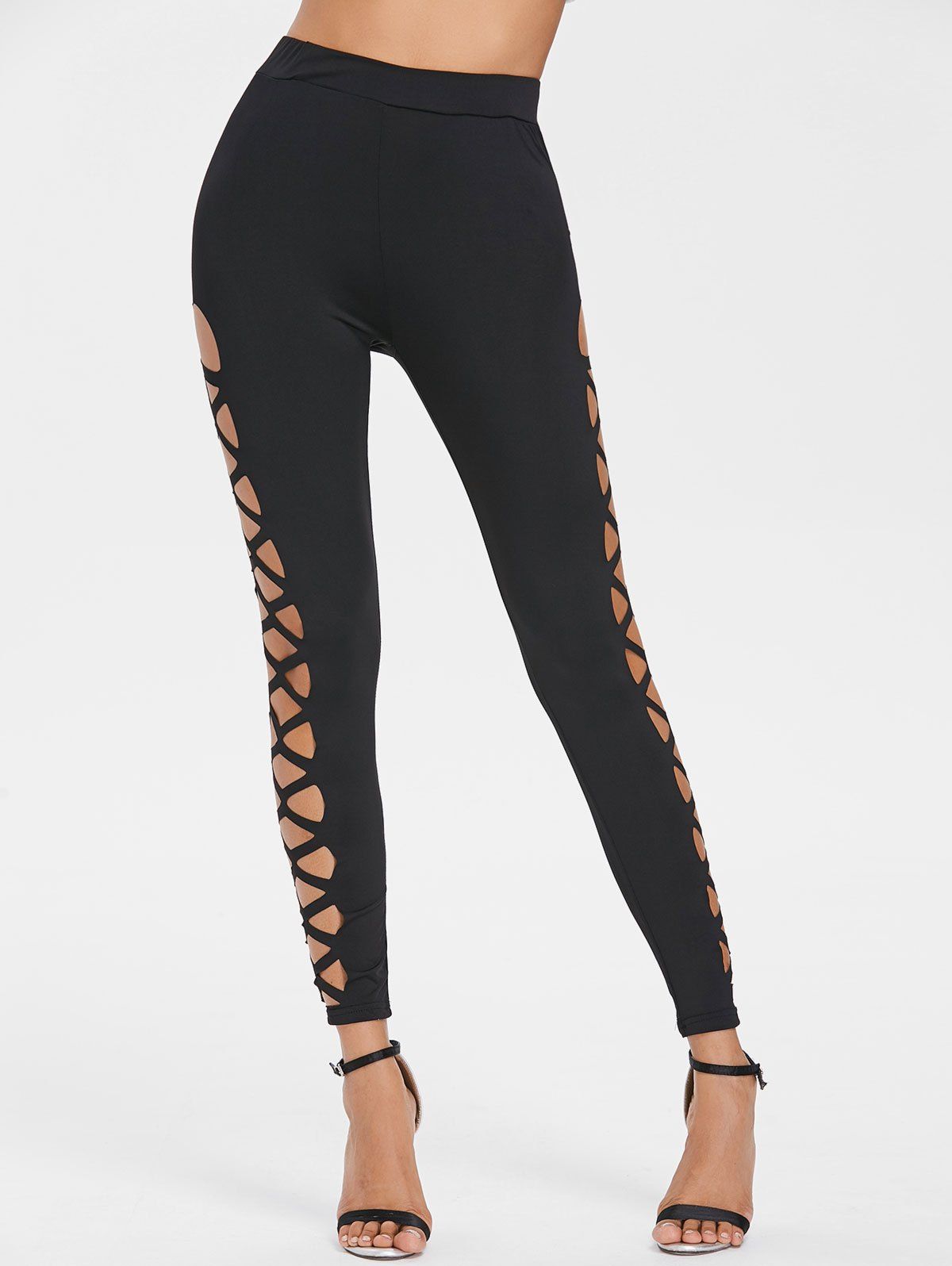 

High Waist Criss Cross Yoga Leggings, Black