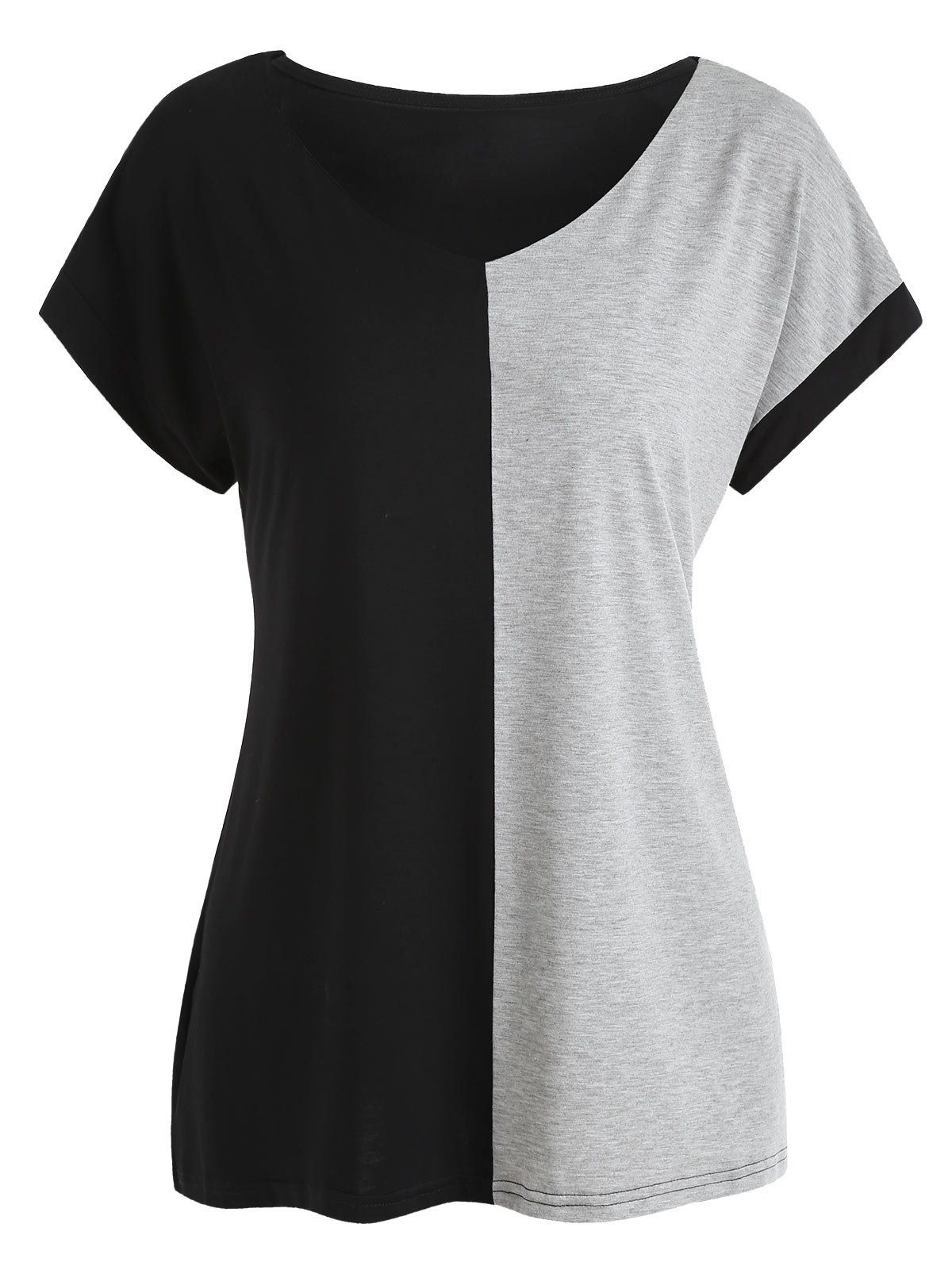 

Short Sleeve Two Tone T-shirt, Black