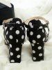 Chic Mid Heel Polka Dot Ankle Strap Sandals -  